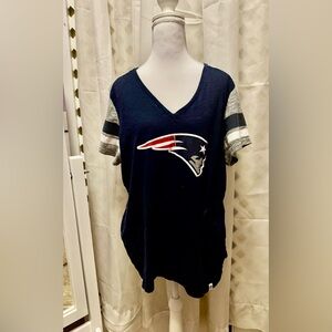 Majestic Heather Gray Fan Fashion Tee - NEW ENGLAND PATRIOTS